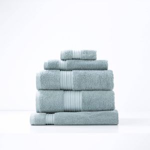 5pc Renee Taylor Brentwood Hand/Bath Towel Set Low Twist 650GSM Cotton Gray Mist