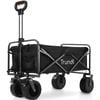 TRUNDL 106L Electric Folding Pull Cart, Powerful Easy Hill Climbing, All-terrain Wheels, Wagon for Beach Camping Shopping, Black