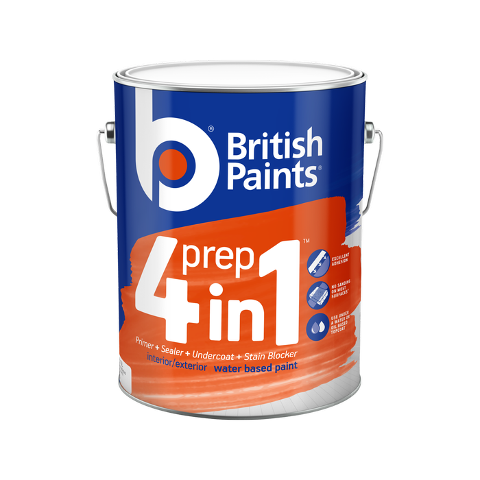 British Paints 10L White Water Based 4 In 1 Prep Primer Sealer Undercoat