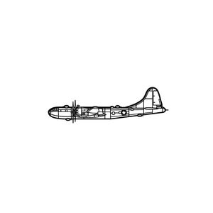 Ignite Laser Boeing B-29 Superfortress - Advanced WWII Bomber Silhouette Metal Wall Art Rustic Metal 47 inch - 120 cm