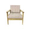 6IXTY Mia Scandinavian Fabric Accent Armchair Wooden Frame - Light Dusk