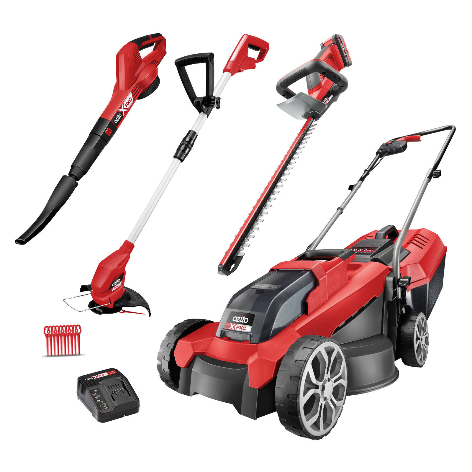 Ozito power x change 18v cordless grass trimmer kit sale