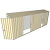 Build-a-Shed 0.8 x 5.2 x 2m Single Hinged Door Skillion Shed with Double and Single Sliding Side Doors - Cream