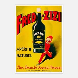 Galrie Fred Zizi Vintage Art Deco Apertif Poster (1932) Timeless Elegance Home Décor, Poster Only, A1 60 x 84cm (23 x 33inch)