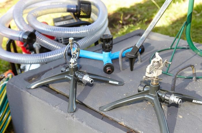 Outdoor bushfire sprinkler system.