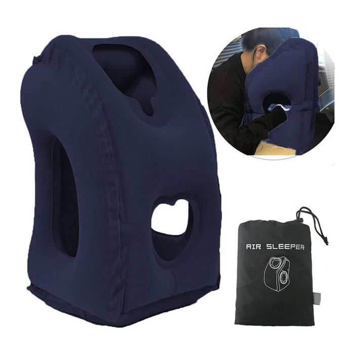 Catzon Inflatable Travel Pillow for Airplane Support Head with Storage Bag