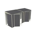 Build-a-Shed 1.5 x 4.5 x 2.0m Tunnel Shed Tunnel Sliding Door Plus Dual Double Hinged Side Door - Grey