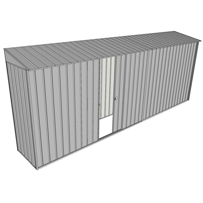 Build-a-Shed 0.8 x 5.2 x 2m Skillion Shed with Single Sliding Side Door - Zinc