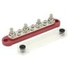 Switch Boss Red Positive 4 Gang M8 150A Bus Bar with Clear Push-On Cover for 12v/24v