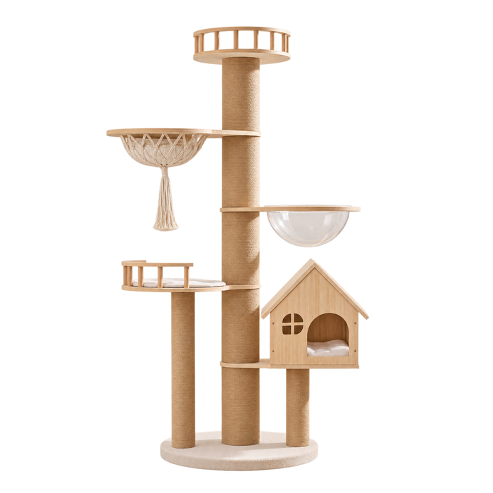 Cat Villa with 17cm Extra-Thick Sisal Scratching Column