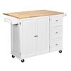 Costway Kitchen Island Trolley White