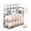 Catzon 3-Tiers Egg Holder For Fridge with Movable Time Marker Holds 30 Eggs-Clear