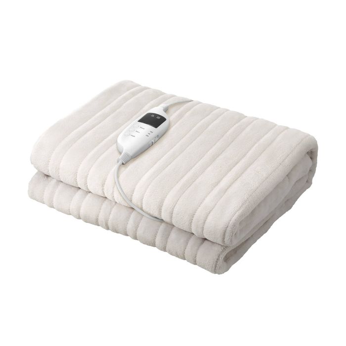 Bedra Heated Electric Blanket Throw Rug Washable Cream