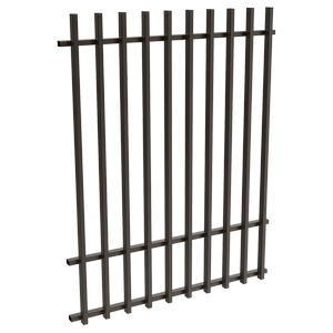 ProtectorAl 0350-1200W x 1500H Satin Black Aluminium Batten Pool Fence Panel with Mid Rail - Black