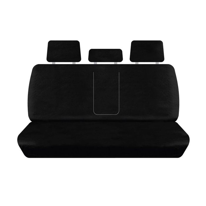For Mitsubishi Triton MV Dual Cab 2023-On Super Tough Black Rear Canvas Car Seat Cover