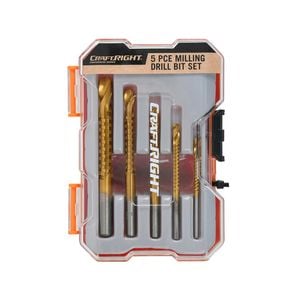 Craftright 5 Piece Milling Drill Bit Set 