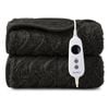 Dreamaker Felix 500gsm Faux Fur Washable Electric Heated Throw Blanket Charcoal 180 X 200cm | Overheat Protection & Auto-off