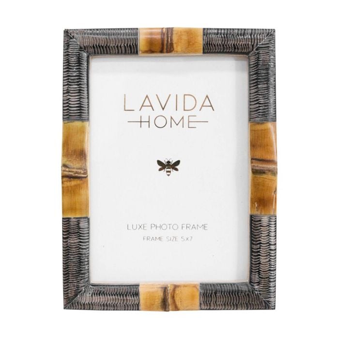 Lvd 5x7 Inch Giselle Natural Horn/bamboo Picture/photo Frame 20.32x15.24x1.91cm