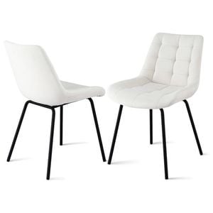 2x Artiss Dining Chairs Velvet Beige