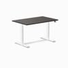 Desky Dual Sit to Stand Burnished Wood Melamine Desk 120x75cm White Height Adjustable Legs
