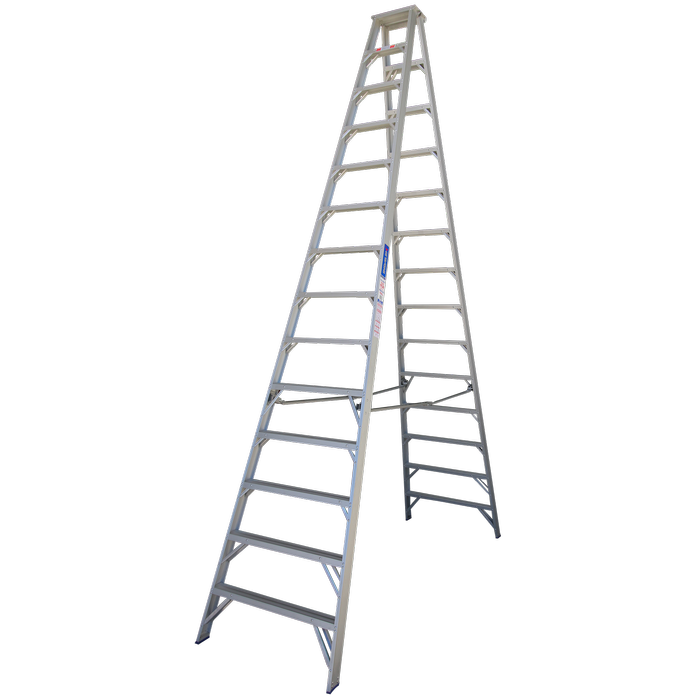 Indalex 4.3m 150KG Pro Series Industrial Aluminium Double Sided Step Ladder