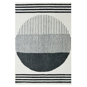 Handmade Woolen Rug-Eclipse 6303-Ivory Black-160x230cm