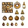 Catzon 60 Pcs Christmas Ornaments with Gnome Donuts Snowflakes for Xmas Party Decor-Set 4