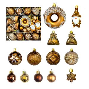 Catzon 60 Pcs Christmas Ornaments with Gnome Donuts Snowflakes for Xmas Party Decor-Set 4