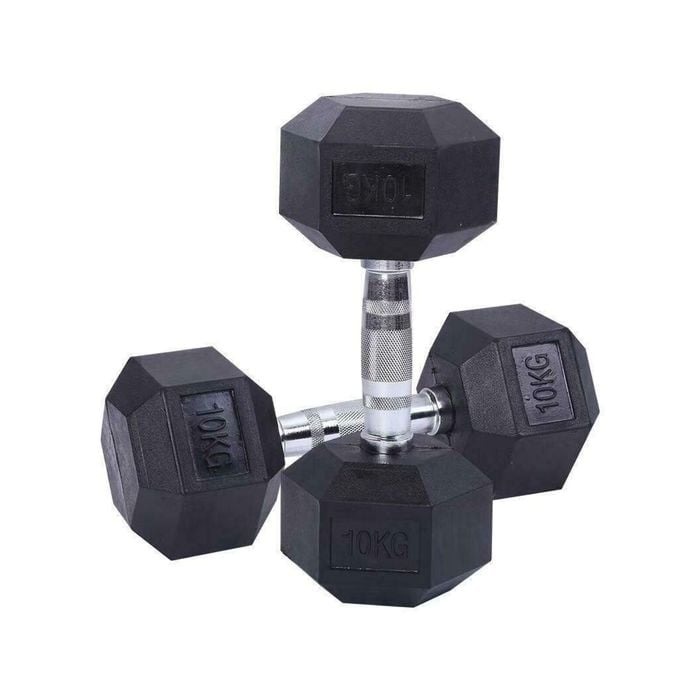 Premium Rubber Hex Dumbbell-10KG Pair