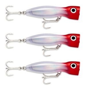 3x Rapala 17cm X Rap Magnum Xplode Topwater Heavy Duty Fish Lures - Red Head