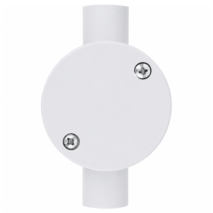 DETA 25mm Grey PVC Conduit 2 Way Left Hand Junction Box - Single Pack