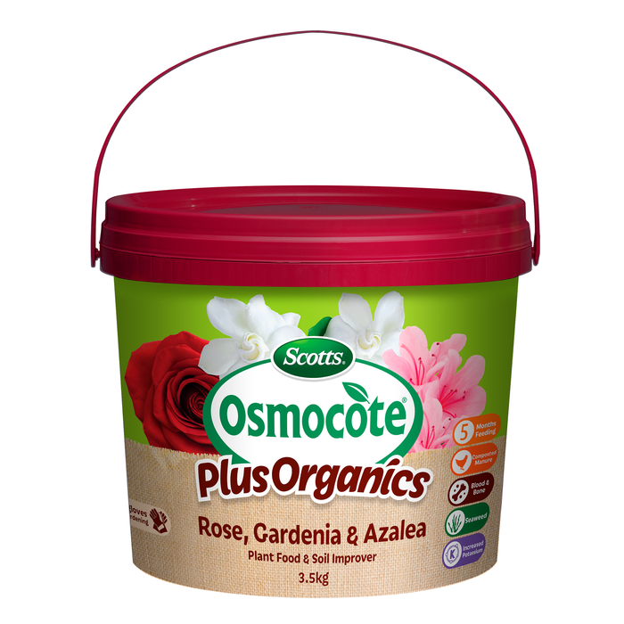 Scotts Osmocote Plus Organics 3.5kg Rose Gardenia & Azalea Plant Food & Soil Improver