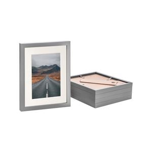 Nicola Spring Photo Frames with 5" x 7" Mount - 8" x 10" - Grey - Pack of 5