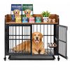Advwin Dog Crate Furniture w/Power Outlet Heavy Duty Dog Cage Metal Pet Kennel
