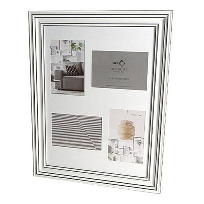 Unigift Collage 4 Southport Wooden/Glass Picture Photo Frame 30x40cm White