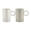 2PK Ladelle Carnival Stripe 11cm Stoneware Mug w/ Handle - Kelly Green