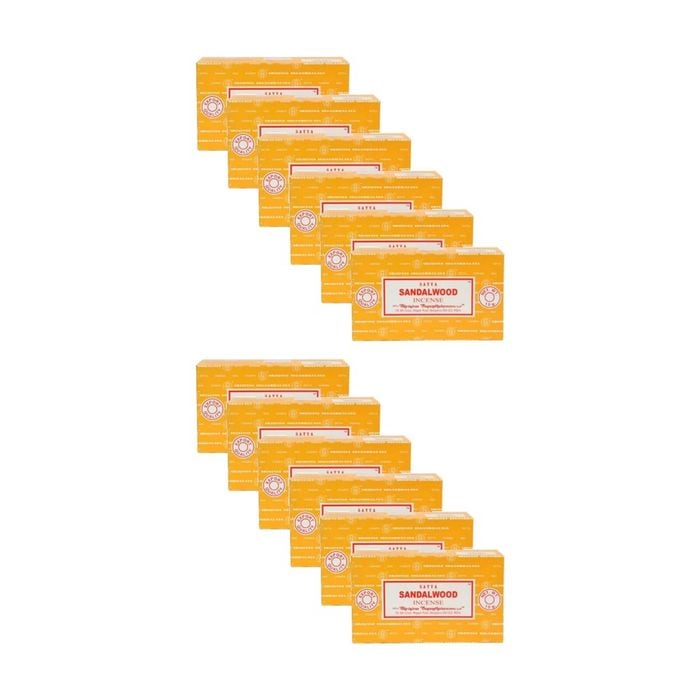 12PK Satya Home Fragrance Scented Incense Sticks Packet Set 15gm Sandalwood