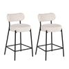 Ufurniture Bar Stools Set of 2,Counter Height Bar Chair with Back and Metal Footrest for Kitchen Island,Bar,Cafe,Counter