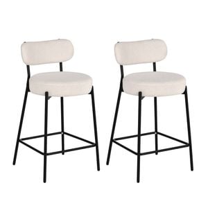 Ufurniture Bar Stools Set of 2,Counter Height Bar Chair with Back and Metal Footrest for Kitchen Island,Bar,Cafe,Counter