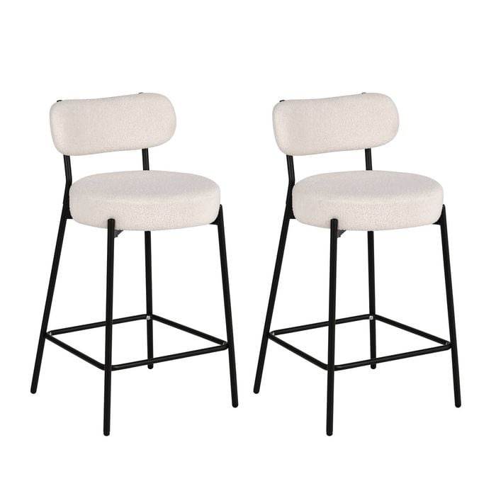 Ufurniture Bar Stools Set of 2,Counter Height Bar Chair with Back and Metal Footrest for Kitchen Island,Bar,Cafe,Counter