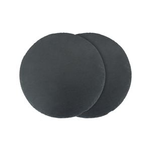 Argon Tableware Round Slate Serving Platters - Dinner Table Serveware - Padded Feet - 34cm - Grey - Pack of 2
