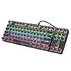 Mechanical Gaming Keyboard Linear Blue Switch 87 Key USB - Black