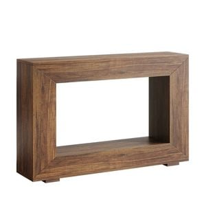 Oakory 120cm Farmhouse Console Table With Storage Shelves Rustic Brown