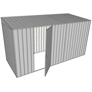 Build-a-Shed 1.5 x 3.7 x 2m Single Hinged Side Door Skillion Shed - Zinc