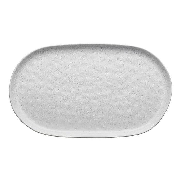 Ecology Speckle Milk 40cm Stoneware Oval Serving Platter - White