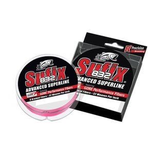 300yd Spool of 65lb Sufix 832 Superline Braided Fishing Line - Pink Braid