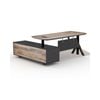 Modern Furniture EASTON Sit Stand Electric Lift Executive Desk- Warm Oak & Black