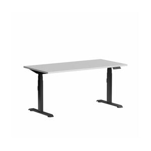 Olg Klass Black Frame White Top Scallop Height Adjustable Desk L1500mm X W750mm