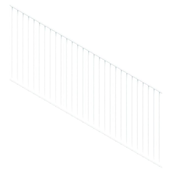 ProtectorAl 1201 - 2400 x 1200mm Pearl White Raked 16-30º Flat Top Pool Fence Panel