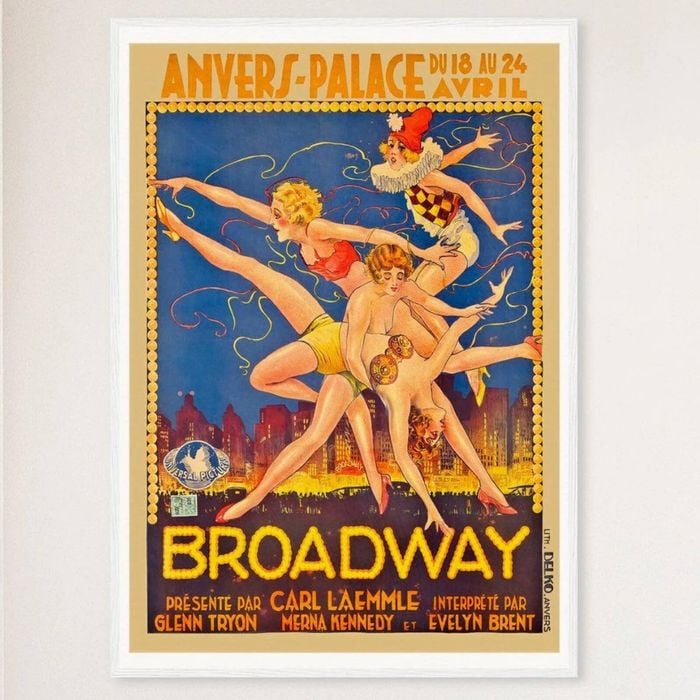 Galrie Broadway Anvers Palace Vintage Art Deco Poster Timeless New York City Elegance Art, White Frame, 50 x 70cm (20 x 28inch)